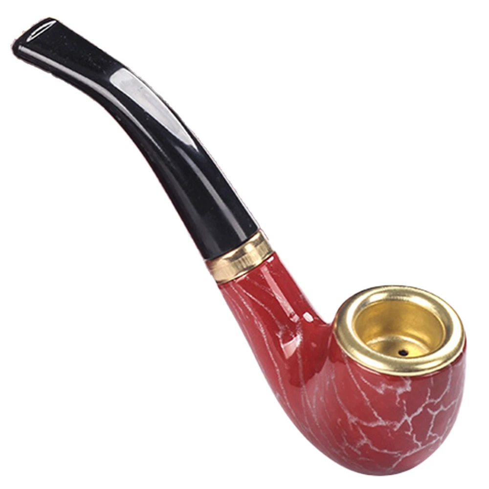 Detachable Portable Wood Smoking Pipe Handmade Resin Hand Pipe Tobacco Classic Bent Pipes