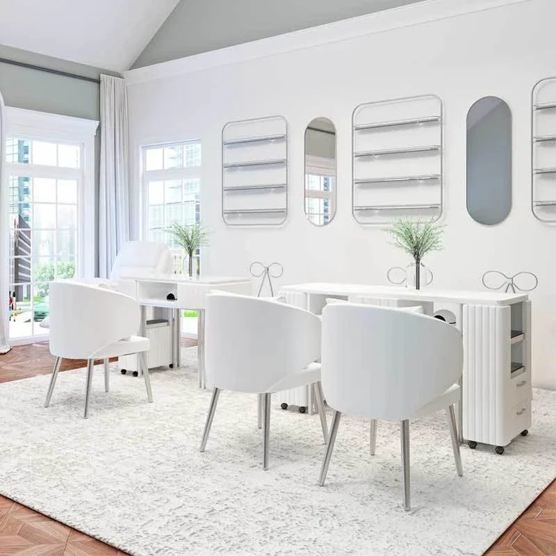 Light Luxury Nail Table Manicure Furniture For Beauty Salon Professional Manicure Table Double Layer With Drawer Nail Tables