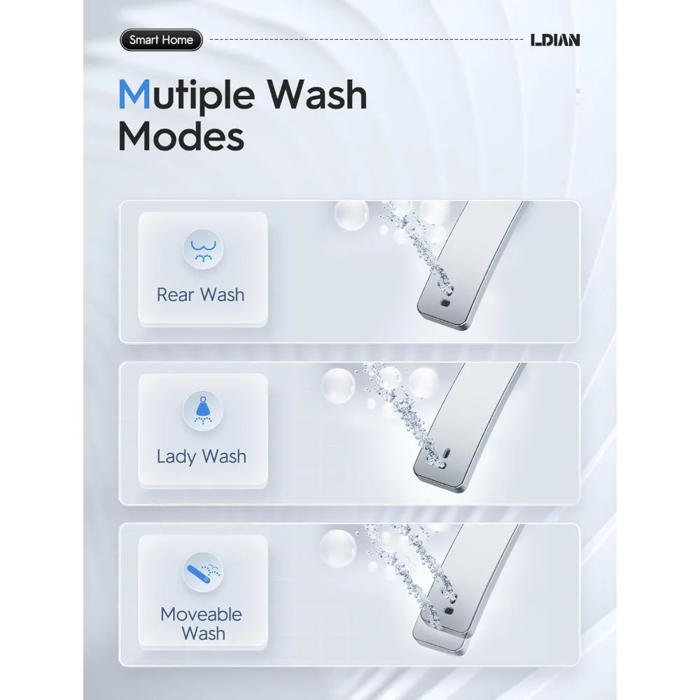 Smart Toilet, Display Tankless Toilet with Warm Water Sprayer and Dryer, Heated Bidet Seat, One Piece Bidet Toilet 3