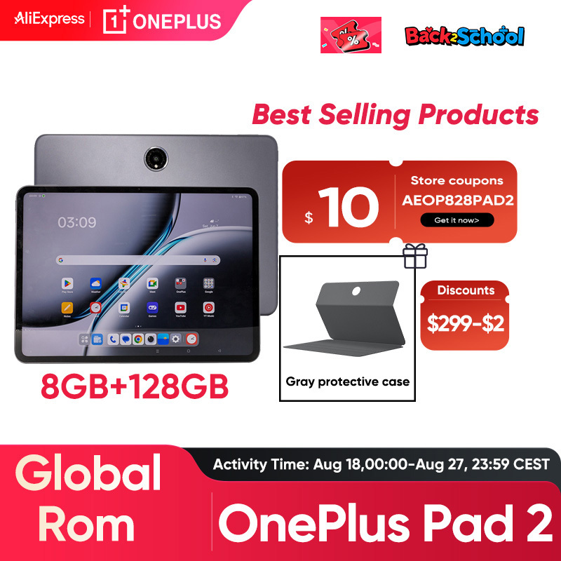  OnePlus Pad 2 12GB RAM 256GB Storage 12.1" Display Android Tablet Snapdragon 8 Gen 3 Processor Wi-Fi 9510mAh Battery OxygenOS 15 