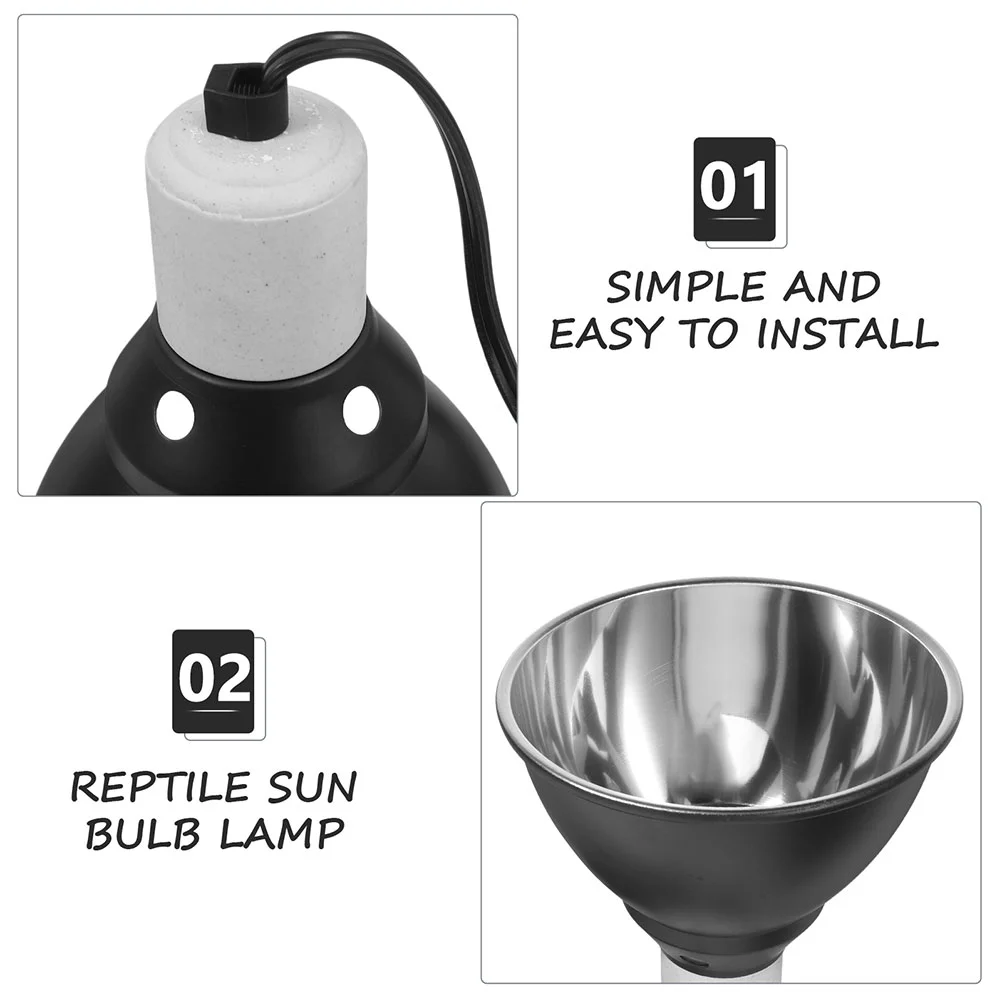 Reptile Lampshade Bearded Dragon Light Fixture Heats Basking Terrarium Dome Uvb Covers