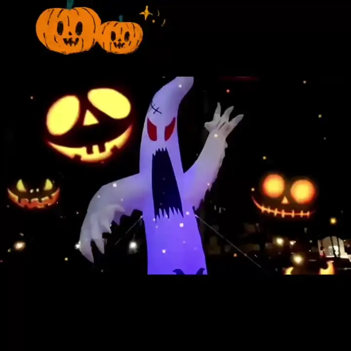 Decorazione Gonfiabile Halloween GOOSH Ghost 1.8 M - Con Luci LED, Per Giardino E Interni, Include Ventilatore E Picchetti - 2