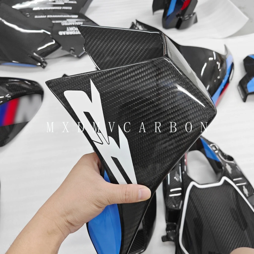 BMW M1000RR S1000RR 2024 - 2019 오토바이 부품 3K 순수 드라이 카본 파이버 펜더 사이드 패널 윙렛 퓨얼 바이크 페어링 키트
