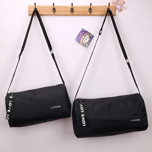 Black sport gym bag for men women fashionable travel duffel bag waterproof yoga workout bag large