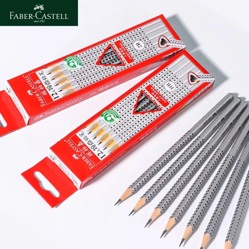 6/12pc Faber-Castell Grip Graphite EcoPencils for General Purpose Use,Grip Dots and Triangular Shape BREAK RESISTANT LEADS 4