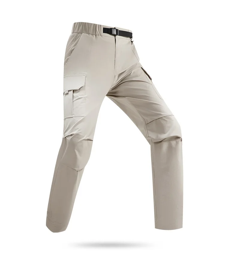 Men's Outdoor Pants with Big Pockets Elastic Quick Drying Pants Light Thin Summer Elastic Breathable Quick Casual Pants