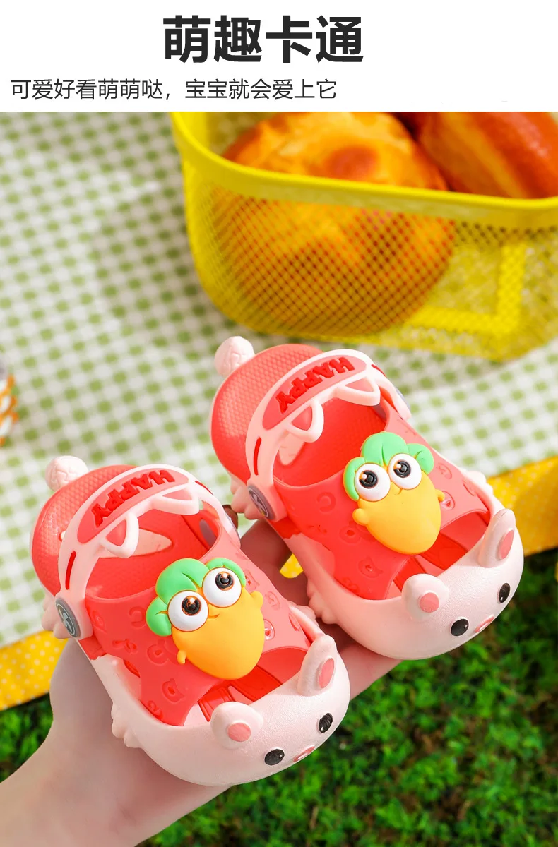 Cute Kids Sandal Child Shoes Slides Boy Kawaii Cartoon Soft Sole Toddler Slipper Summer Baby Non-slips Breathable Garden Shoes boy sandals fashion