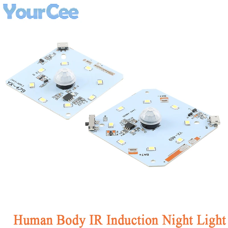 Sensore Di Movimento Pir Corpo Umano Ir Induzione A Infrarossi Luce Notturna Scheda Led Carica Usb Modulo Di Controllo Lampada Notturna Ricaricabile 2