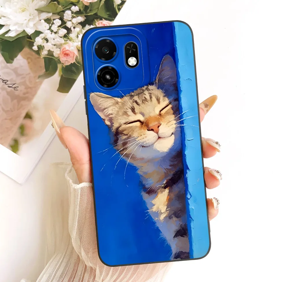 Silicone Cute Cartoon Luxury Flowers Painted Case Cover