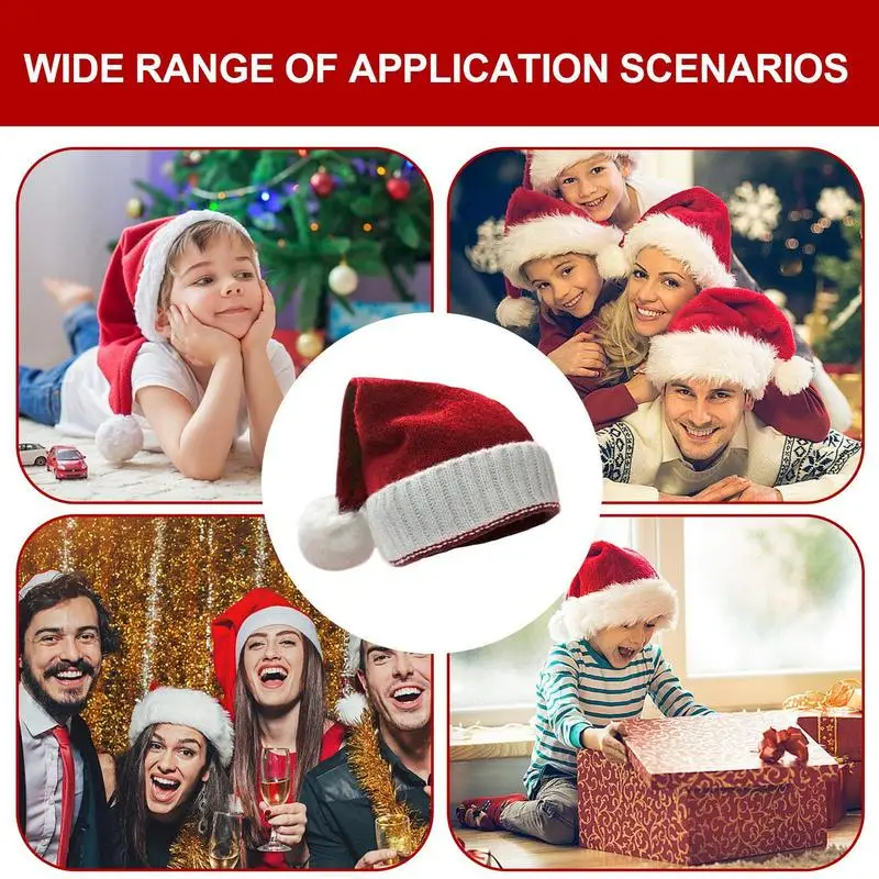 Winter Christmas Hats Teen Girls Children Santa Hat For Cold Weather Seasonal Decorative Thermal Santa Claus Hats For Holiday