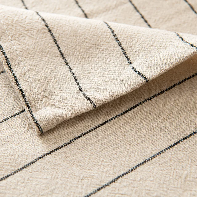 Retro Striped Cotton Linen Tablecloth 4