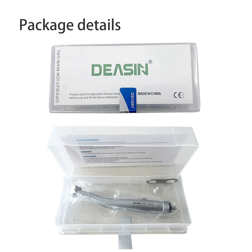 DEASIN Dental MAX High Speed Handpiece Self-Power E-generator Push Button Max Air Turbine Cartridge Rotor 2/4hole Dentistry