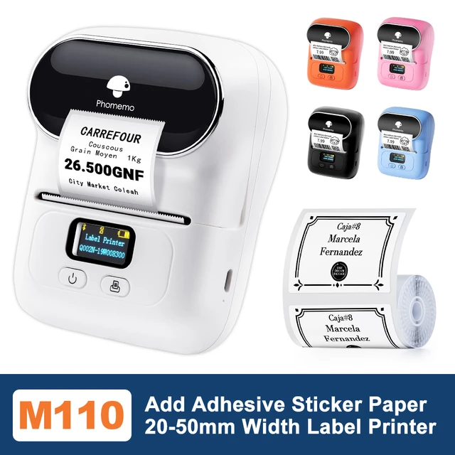 Print Flat Rate Labelphomemo M110 Thermal Label Printer - 12ppm