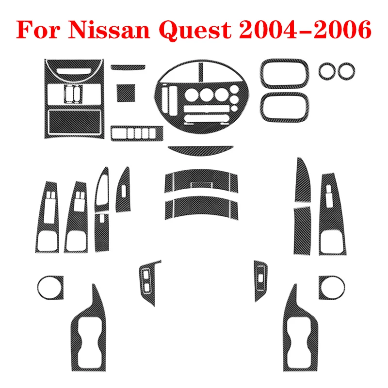 

For Nissan Quest 2004 2005 2006 Carbon Fiber Black Sticker Car Interior Decorative Accessories Center Control Panel Gear Shift