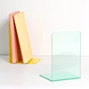 Bview Art 1pcs L-shaped colourful transparent book desktop storage stand book shelf drop resistant plastic 2