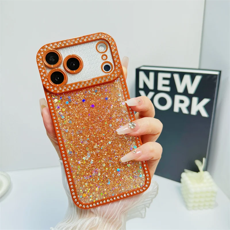 Sparkling Diamond Glitter Sequin Bling Phone Case - Shockproof Air Soft Silicone Duo Cover
