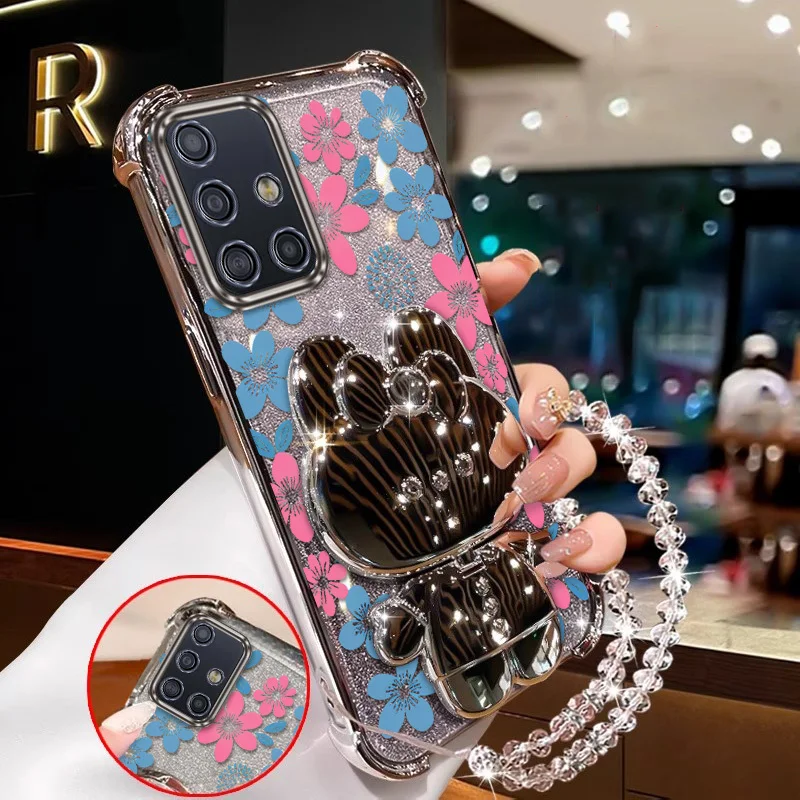 Vibrant Floral Phone Case Set with Lanyard & Stand - 3-Piece Bundle
