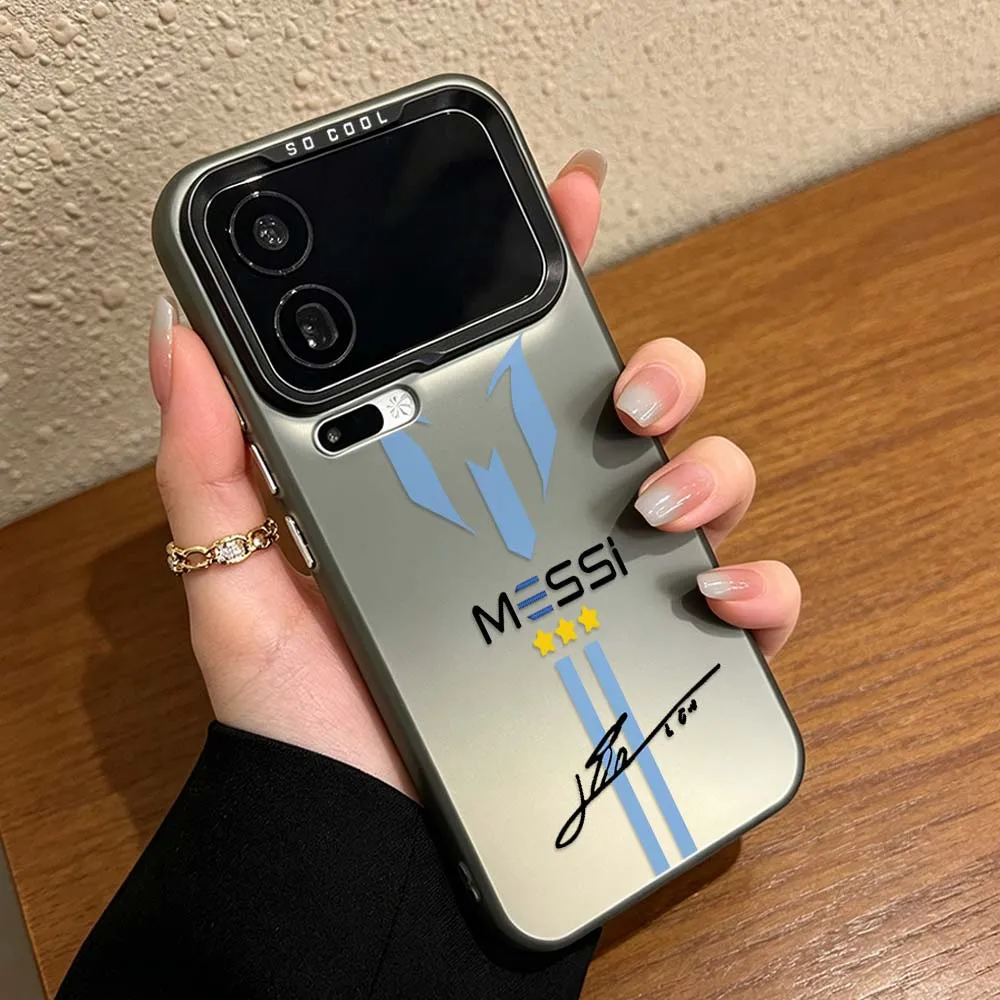 Colorful Silver Football Design Phone Case Featuring M-Messi Design