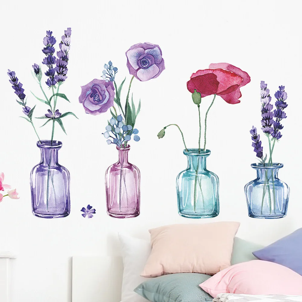 

DIY Wall Stickers Home Decor Potted Flower Pot Living Room Kitchen PVC Removable Wall Decal DIY Decoration Removable Art Decals