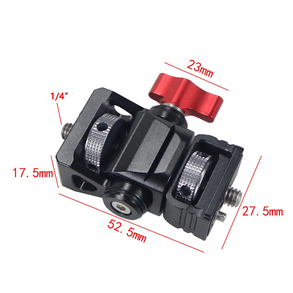 Monitor Mount Adapter FEICHAO Swivel Tilt Adjustable Monitor EVF Mount Screws 1/4 3/8 with Arri Locating Pins for Camera Flash Light Support Holder
