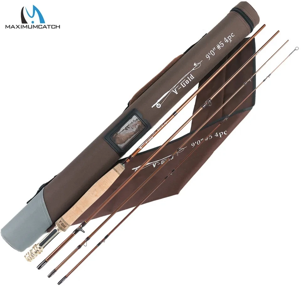 Maximal catch V-Gold 9ft Fliegen rute 4/5/6/8 wt 4pcs schnell wirkende Pacbay Führungen Fliegen rute mit einem Dreieck Ruten rohr – Detail 13