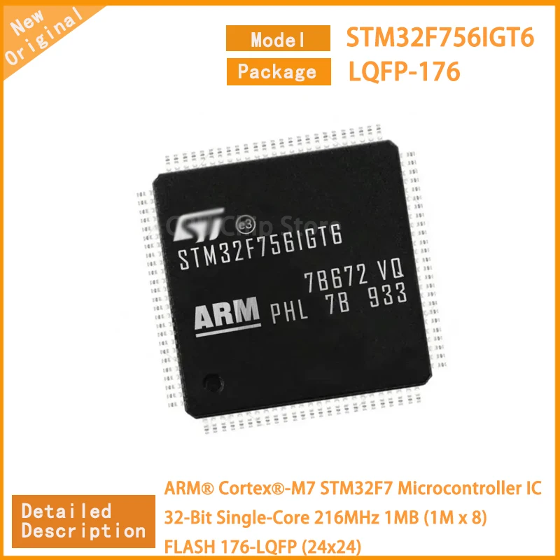 

1~5Pcs New Original STM32F756IGT6 STM32F756 MCU Microcontroller IC 32-Bit Single-Core 216MHz 1MB (1M x 8) FLASH 176-LQFP