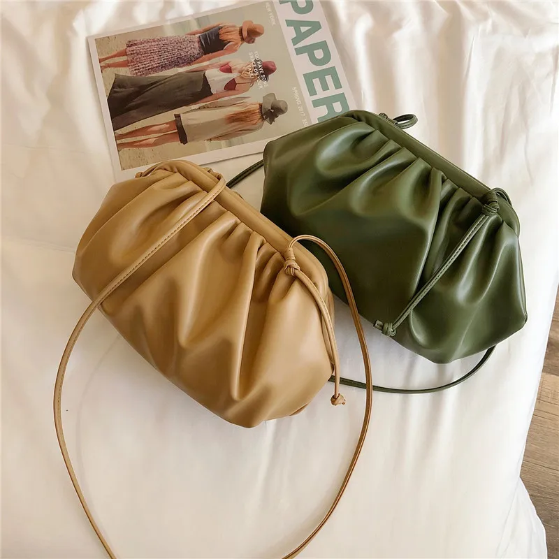 Women Handbag Cloud bag Soft Leather Madame Bag Single Shoulder Slant Dumpling Handbag