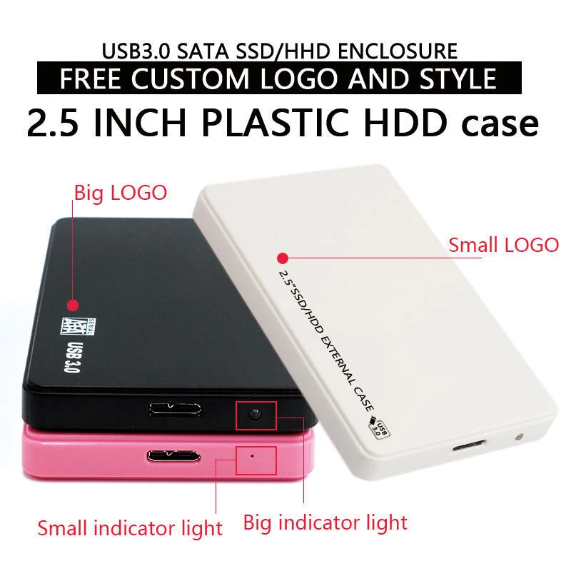 2.5 Inch USB 3.0 Hard Drive Case SATA HDD SSD Enclosure External Hard Drive Disk Box for PC Laptop Smartphone