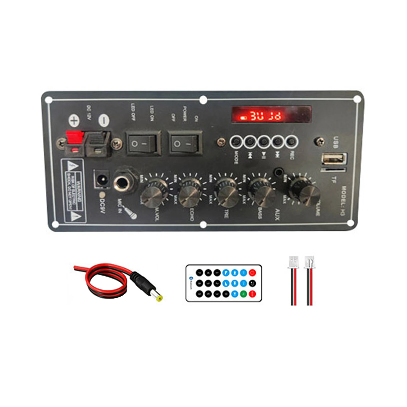 

Car Amplifier Square Dance Speaker Bluetooth Amplifier Board 7.4V Outdoor Home Speaker Support MP3 USB AV TF FM Remote Control