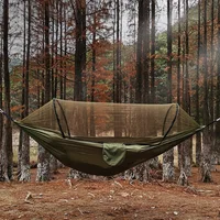 Automatic Quick-opening Mosquito Net Hammock Outdoor Camping Pole Hammock swing  Anti-rollover Nylon Rocking Chair 260x140cm 1