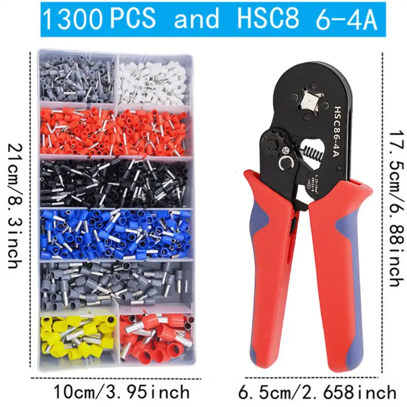 Boxed VE Tubular Crimp Terminals,Cable Electrical Connector,Insulated Wire Connectors,Tube Type Terminal Crimping Pliers HSC86-4 - Image 22