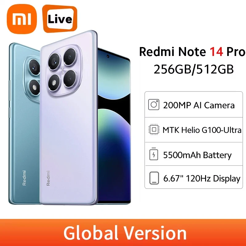 Xiaomi Redmi Note 14 Pro 4G NFC グローバルバージョン携帯電話 6.67