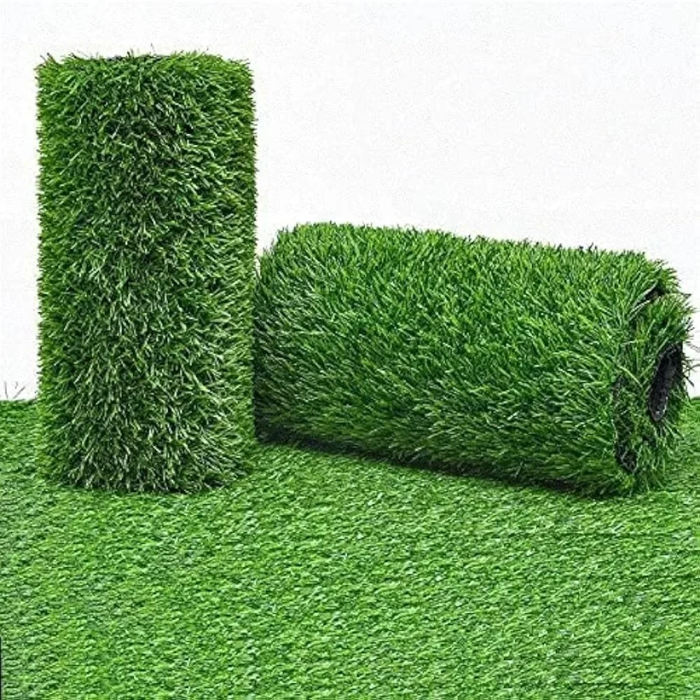 Artificial Lawn Carpet, 1.18" Thick Synthetic Lawn Mat with Drain Holes, 3.3ft X 33ft Large Realistic Carpet Roll