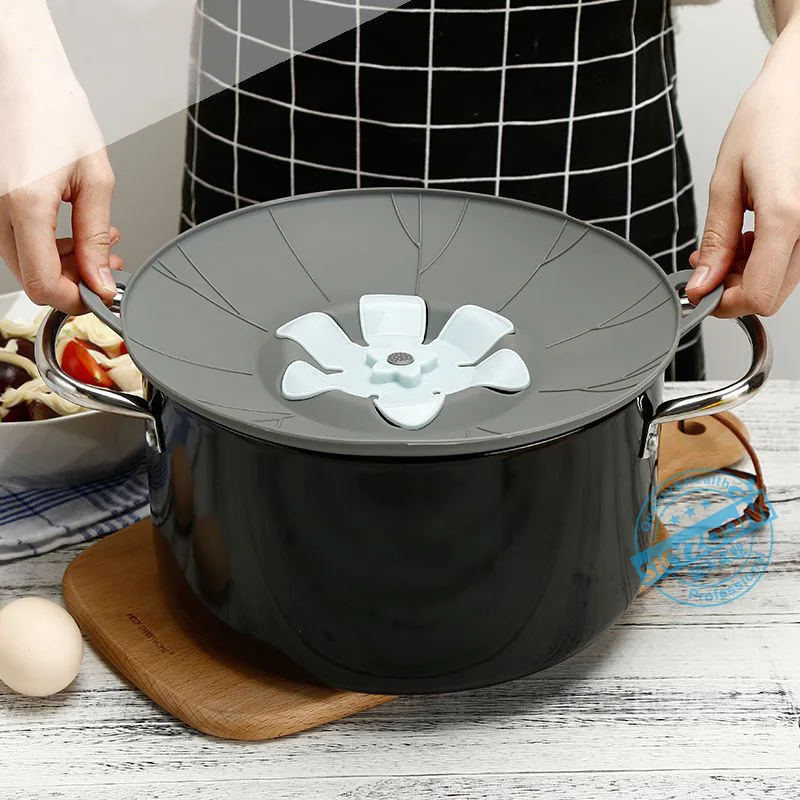 Splash Proof Silicone Rotatable Flower Shaped Pot Lid for Boiling Soup