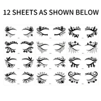 12pcs Halloween Eye Makeup Stickers, Waterproof and Removable Eyeshadow Replacement Kit, Halloween Party Supplies, Pumpkin Spide 6