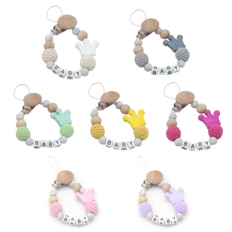 

Lovely Infants Anti-fall Clip Appease Pacifier Chains Baby Nipple Feeding Handmade Silicone Safe Teether Chew Toy Kids