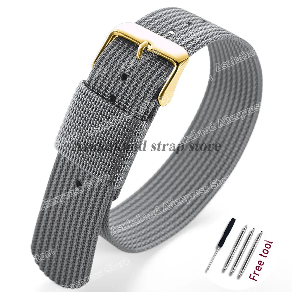 Black and Green Nylon Braided Men's Army Sports Watch Strap - Breathable and Wear-Resistant