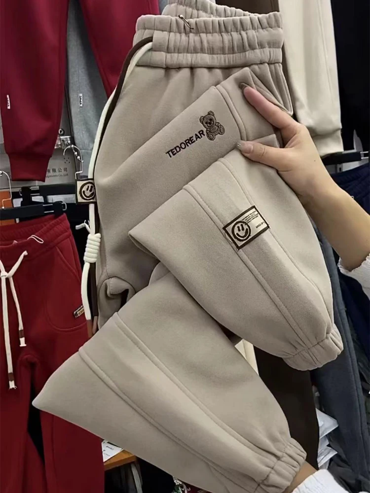 

Брюки спортивные женские хлопковые, повседневные свободные штаны с эластичным поясом, повседневная одежда, 4XL, весна-осень