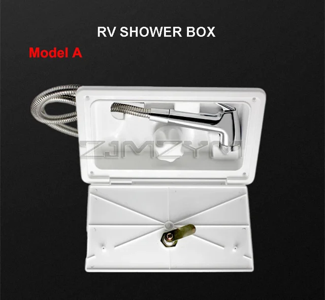 Rv Outdoor Shower Enclosure White Box Kit With Lock Boat Marine Camper ...