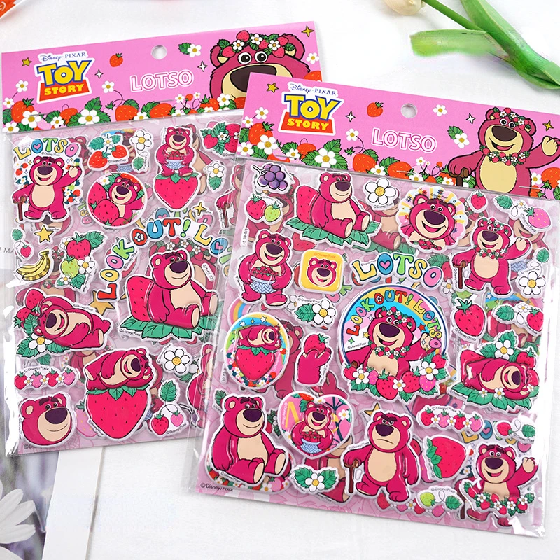 

Kawaii DISNEY Lotso 3D Sponge Sticker DIY Material Hand Account Decorative Stickers Stationery Supplies Decoration Stickers Toys