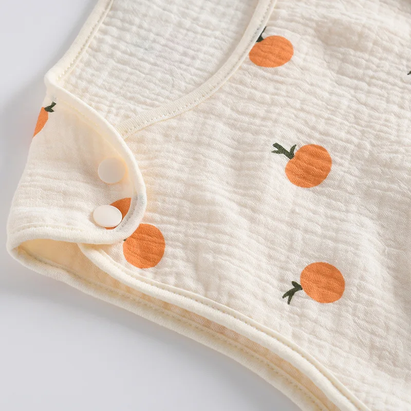 Description Picture 2 of itemSpring Summer Thin Baby Muslin Sleeping Blanket Boys Girls Cotton Sleep Bag Sleeveless Wearable Newborn Soft Gauze Wrap Pajamas