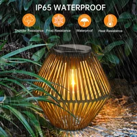 Solar Lanterns Solar Lights Outdoor Waterproof Boho Light for Outside Hanging Rattan Lantern Decoration for Garden Yard Patio 4