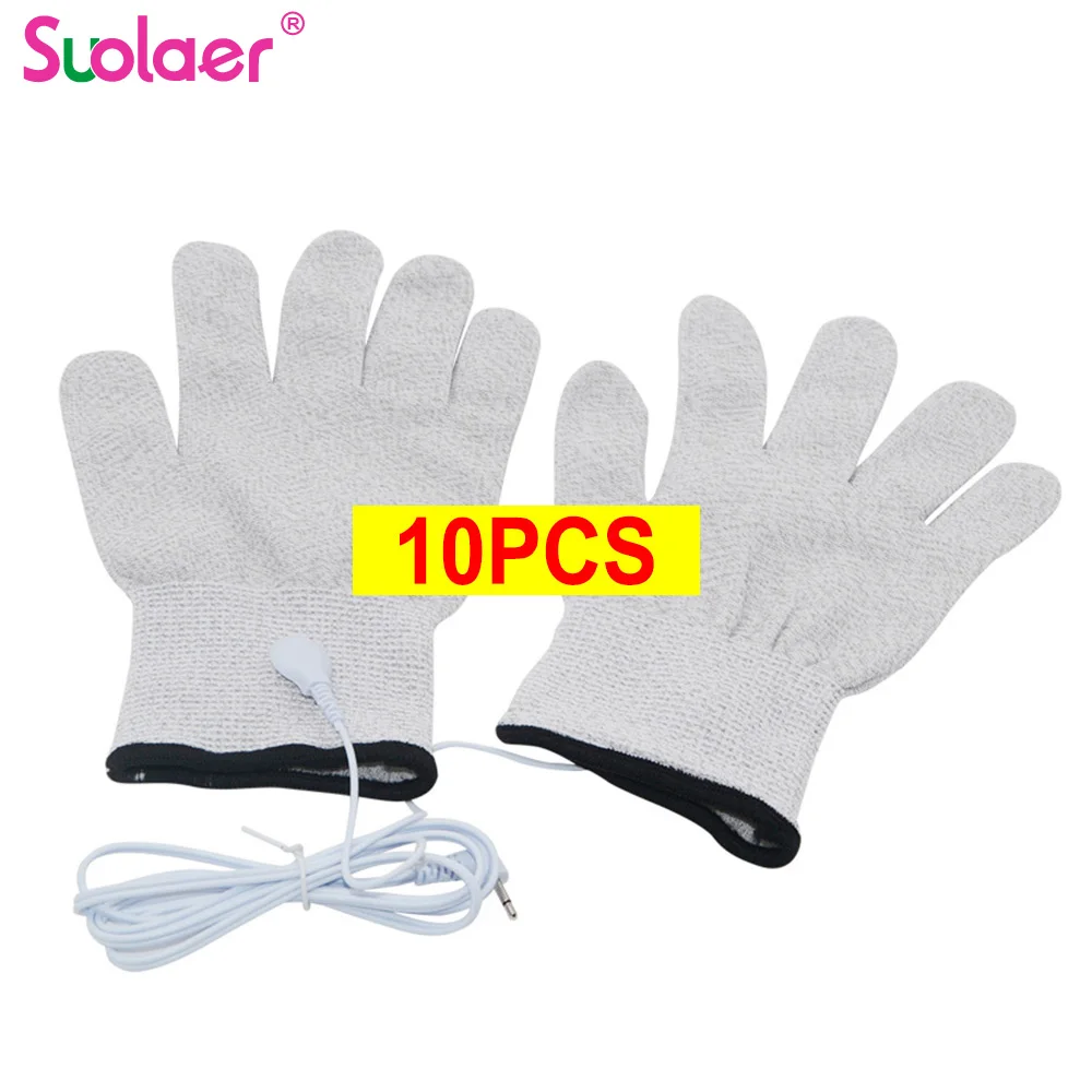 Silver Conductive Fiber Massage Gloves for TENS/EMS Therapy Hand Massager Anti-static/Anti-skid Electrode Gloves Wholesale