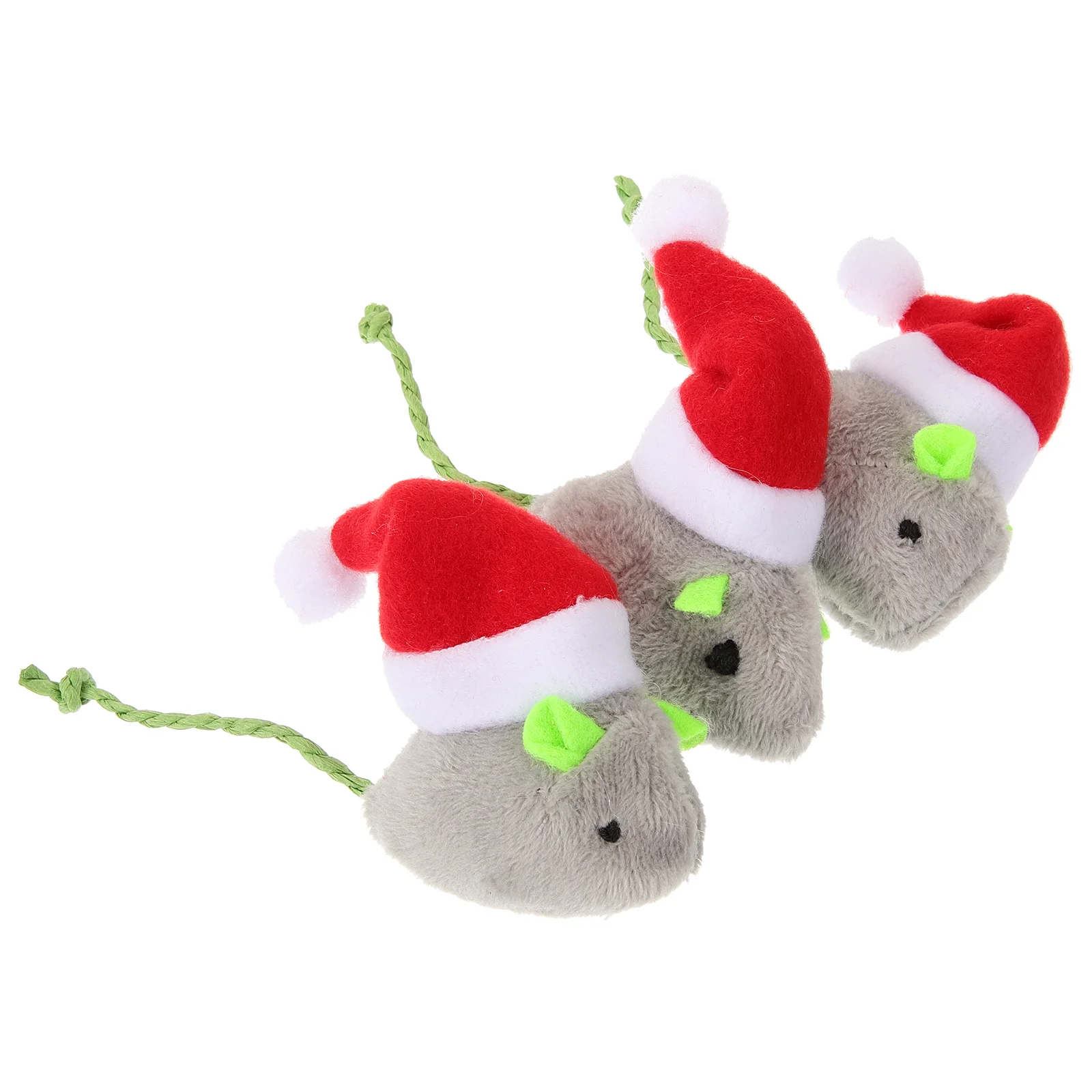 

3 Pcs Tease Puppy Chew Toy Interactive Cat Gift Plush Mouse Toys For Indoor Cats