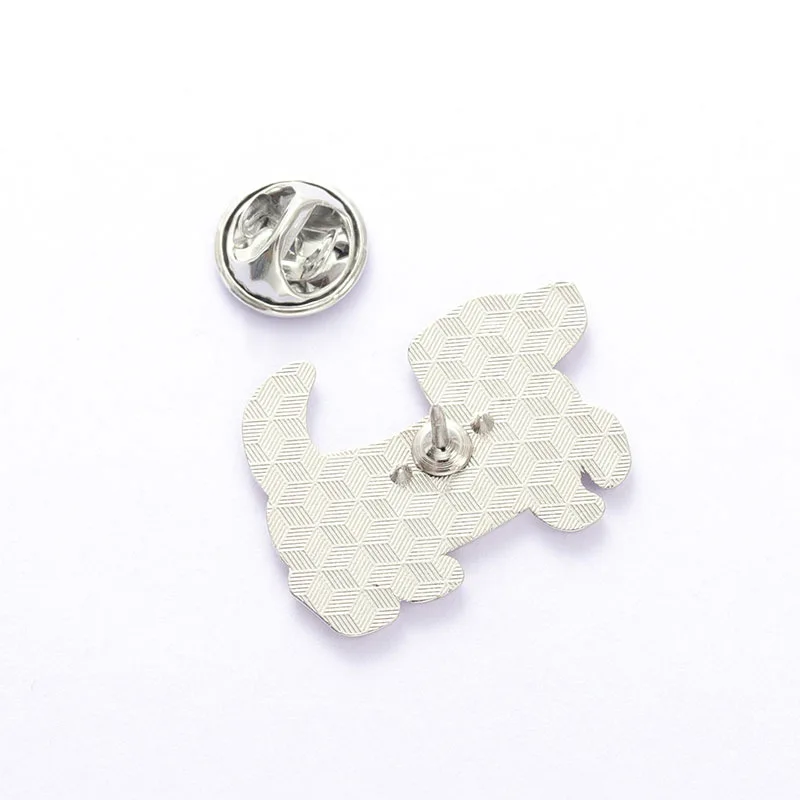 6PCS Animal Skeleton Enamel Badge Dinosaur Dog Owl Cat Artificial Lapel Brooches Metal Pins On Backpack Gifts For Friends