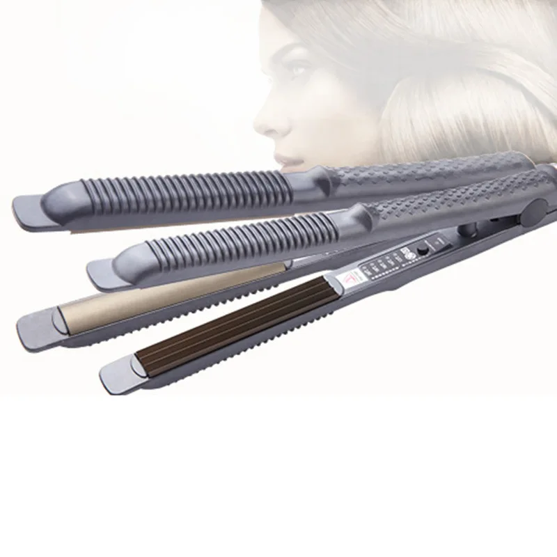 Professional Hair Crimper Curling Iron Wand Ceramic Corrugated Corn