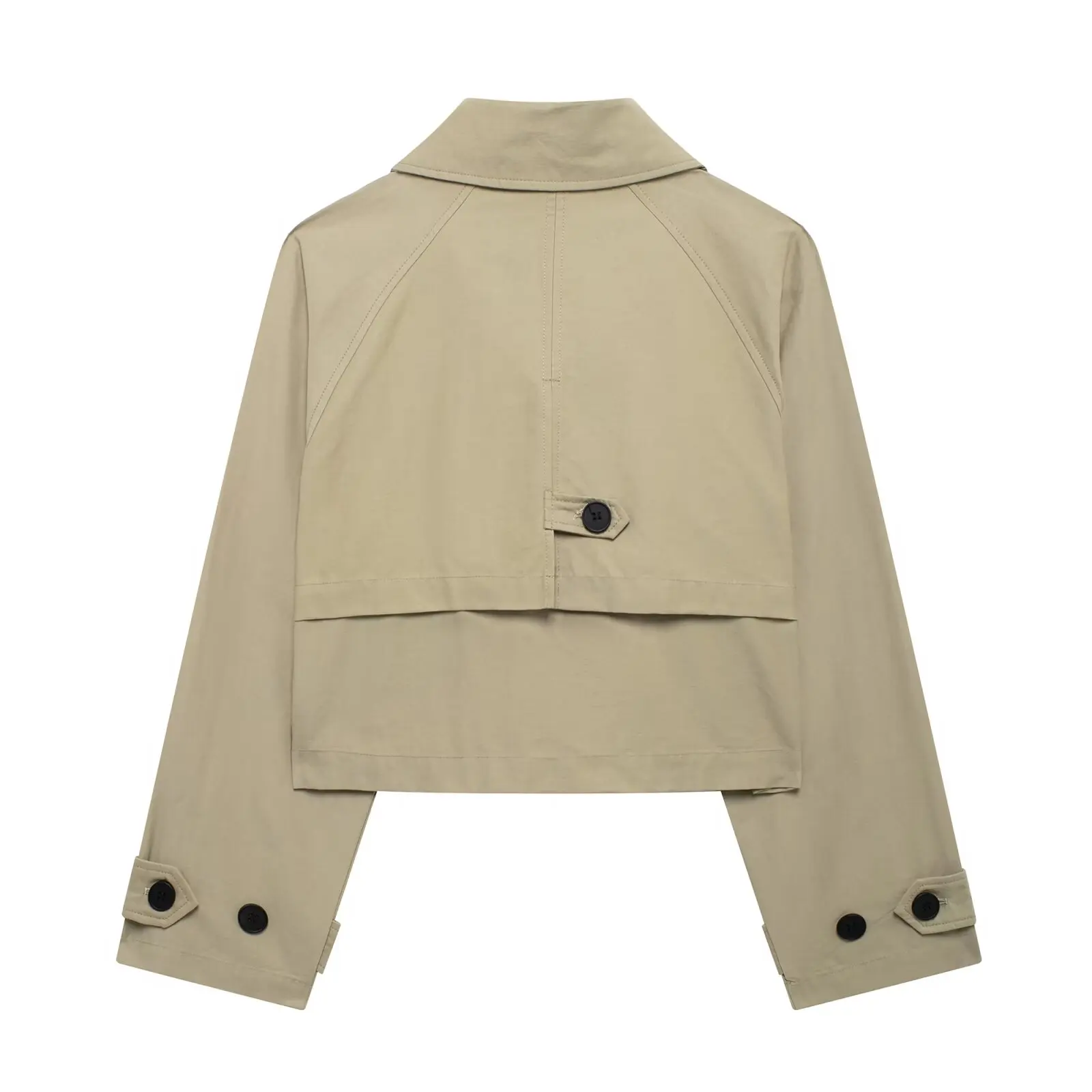 Description Picture 4 of itemTRAF Women Autumn 2024 New Fashion Short Jacket Coat Chic Lapel Casual Double-breasted All-match Thin Coat Outerwear Mujer