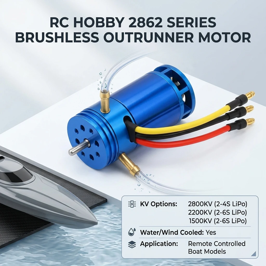 Moteur brushless 2862 pour bateau RC, montrant le rotor et les aimants internes