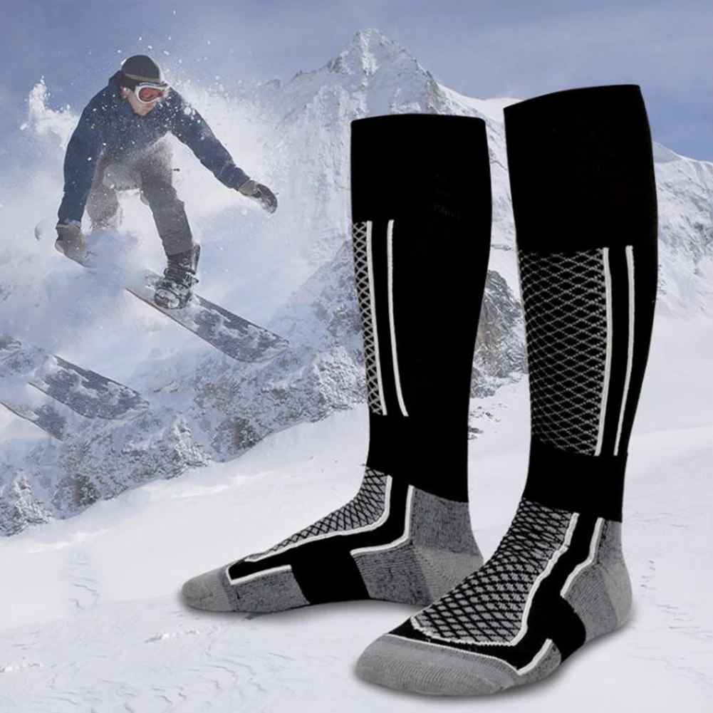 Calcetines térmicos de lana para hombre y mujer, medias gruesas de  compresión, largas y cálidas, para senderismo, snowboard, escalada y  deportes, 1 par - AliExpress