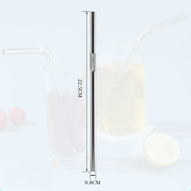 Reusable Flexible Stainless Steel Straws - Set of 2/4 Bendable Metal Straws for Hot & Cold Drinks with Easy Clean Features